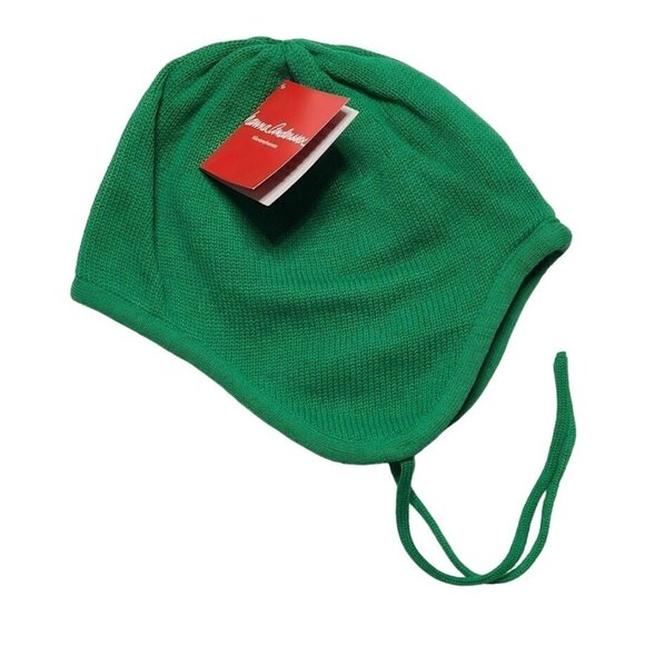 Hanna Andersson Other - Hanna Andersson Green Knit Hat With Ties M Kids Beanie NWT